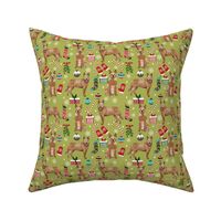 Australian Cattle Dog red heeler dog breed christmas presents  candy canes snowflakes fabric mustard