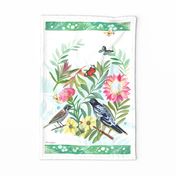 Honeyeaters Teatowel-With Fern Leaf