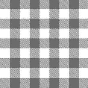 1" Buffalo Check // Gray and White