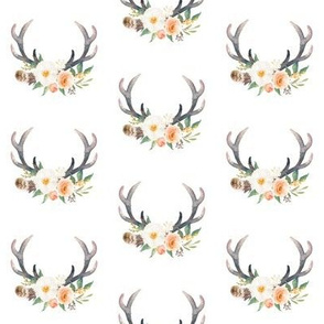 Small Peach Floral Antlers