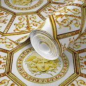 octagon baroque rococo medusa swirls scrolls filigree greek greece victorian Mythology monsters gorgons golden   inspired 