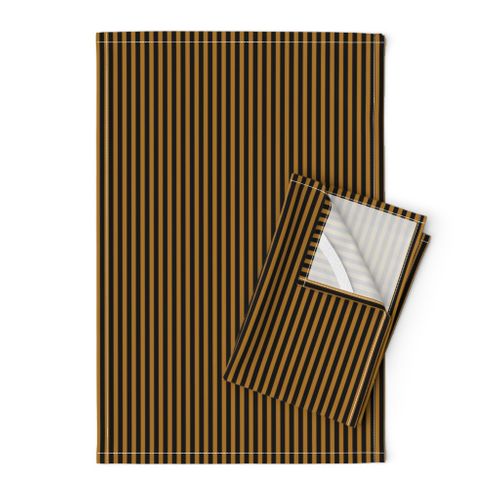 Quarter Inch Matte Antique Gold and Black Vertical Stripes