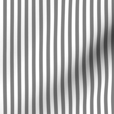 Quarter Inch Medium Gray and White Vertical Stripes
