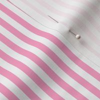 Quarter Inch Carnation Pink and White Vertical Stripes