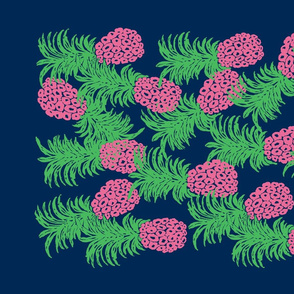 pink pineapples tea towel