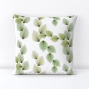 Retro Leaves Olive on White 300L