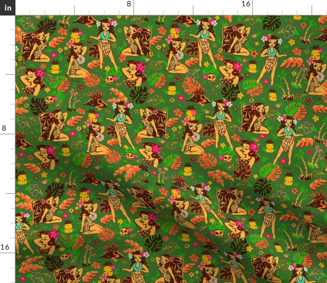 Tiki Temptress on Green - SMALL