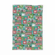 Christmas Patchwork Red Green Mint