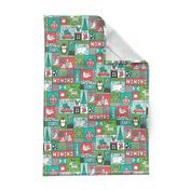 Christmas Patchwork Red Green Mint