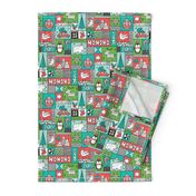 Christmas Patchwork Red Green Mint