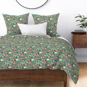 Christmas Patchwork Blue Red Green
