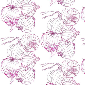 Tumbling Red Onions Line Drawing