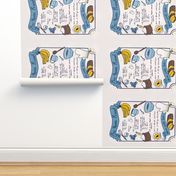 Ba-Nana Bread Recipe Tea Towel // family banana bread recipe hand lettering gingham kitchen utensil tea towel fat quarter fabric 