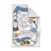 Ba-Nana Bread Recipe Tea Towel // family banana bread recipe hand lettering gingham kitchen utensil tea towel fat quarter fabric 