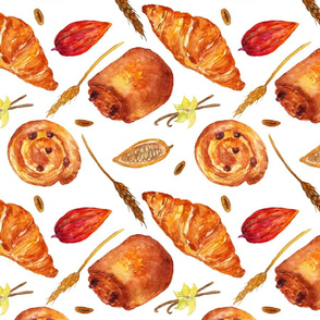 Bakery_products_watercolor_pattern_on_white