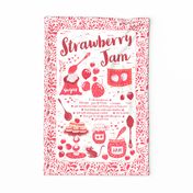 Strawberry Jam Recipe Tea Towel