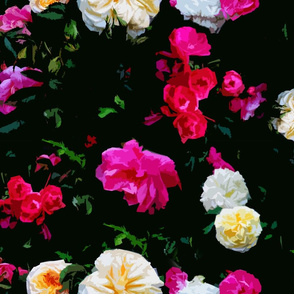 Dark Floral Rose Garden