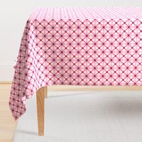 Mini Spoonflower Trellis  in Cherry Red on shadowed background