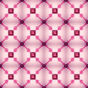 Mini Spoonflower Trellis  in Cherry Red on shadowed background