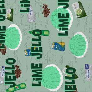 Lime Jello Family Recipe Tea Towel