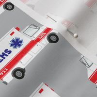 ambulance on grey