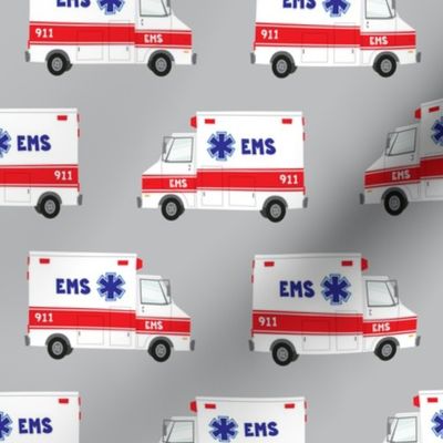 ambulance on grey