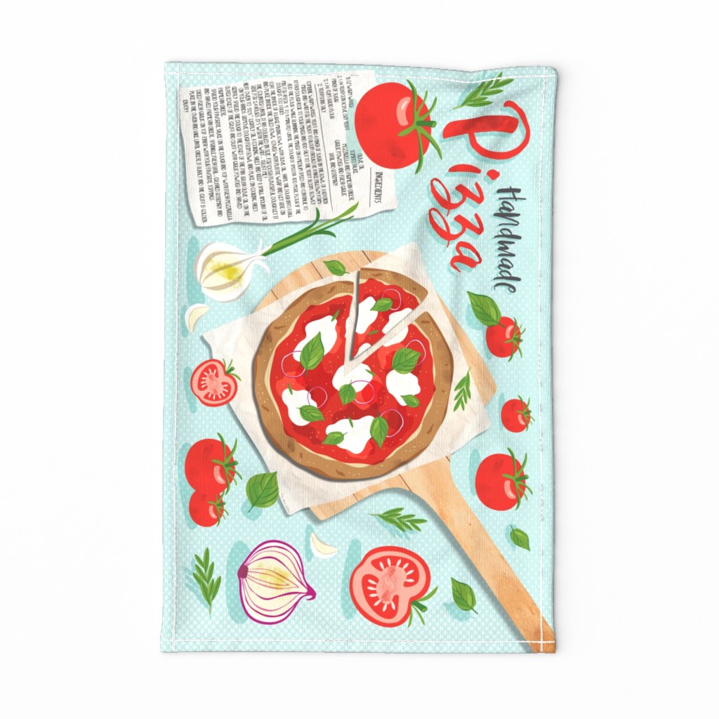 Handmade Pizza Recipe Tea Towel