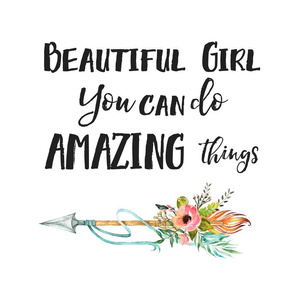18"x21" Beautiful Girl You Can Do Amazing Things Baby Blanket / 