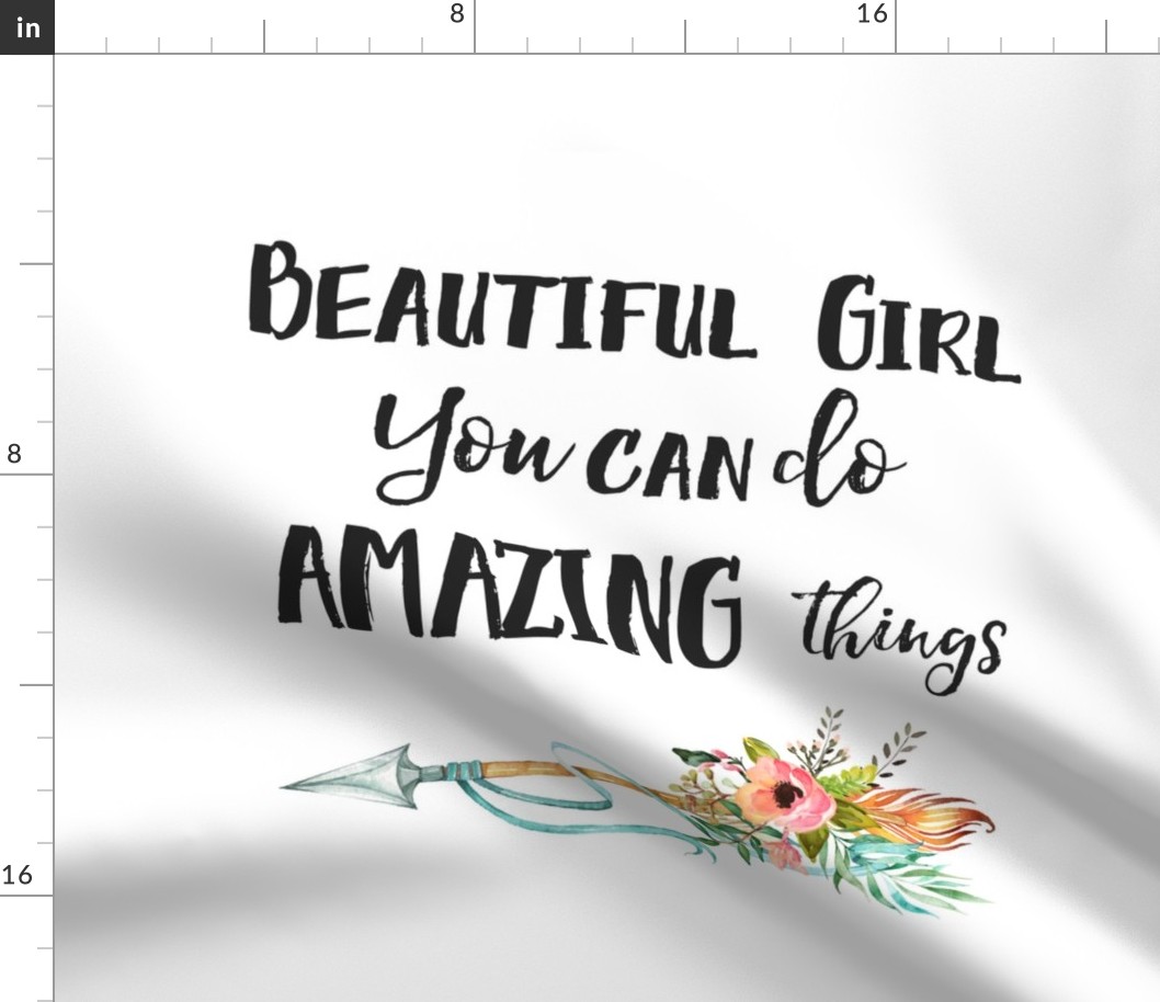 18"x21" Beautiful Girl You Can Do Amazing Things Baby Blanket / 