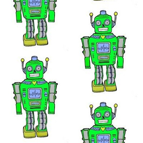 Retro green robot in smaller size