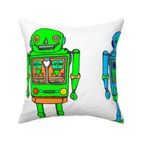 large plush robots blue-green