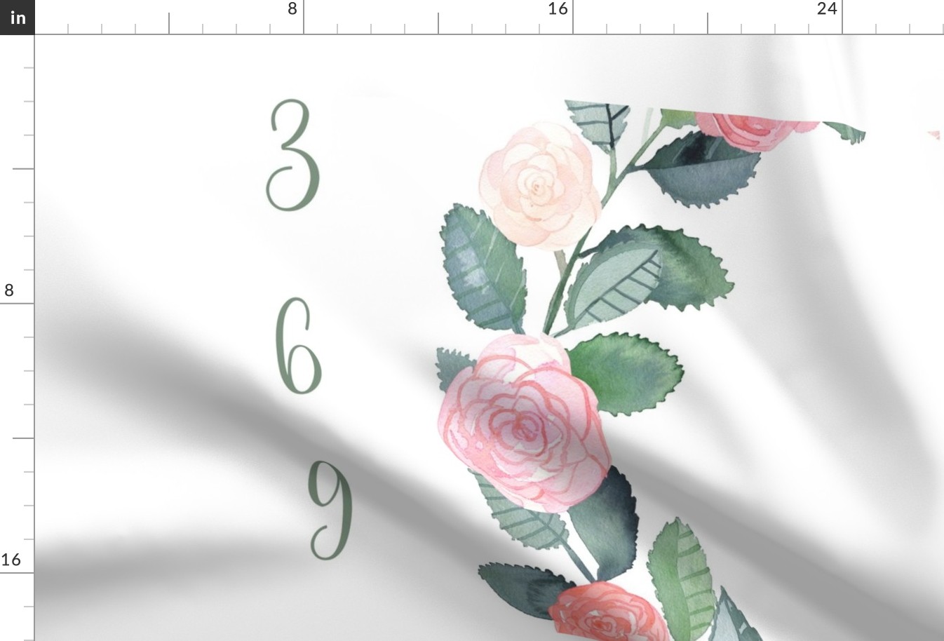 Garden Roses Baby Milestone Blanket