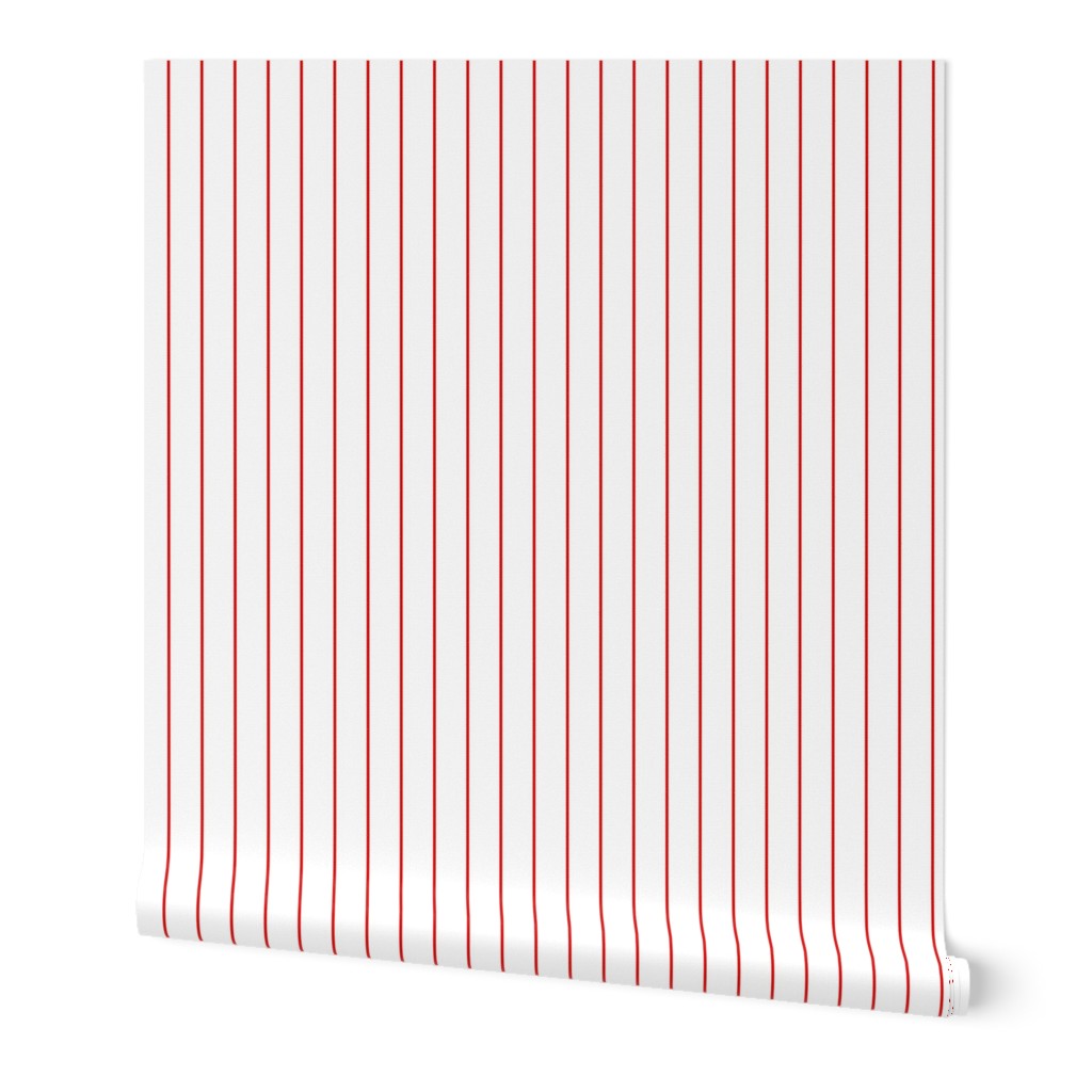 White and Red Vertical Pinstripes