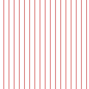White and Red Vertical Pinstripes