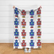 large PLUSHIE robots blue-red