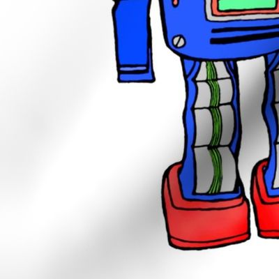 large PLUSHIE robots blue-red