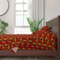 cadmium red olive green-plaid