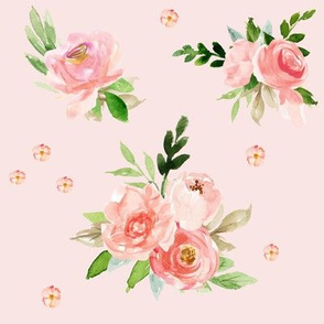 8" New York Pink Watercolor Florals // Blush