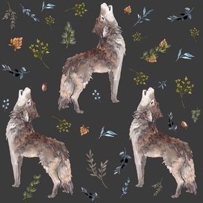 8" October in the Wild / Wolf / Dark Taupe Grey