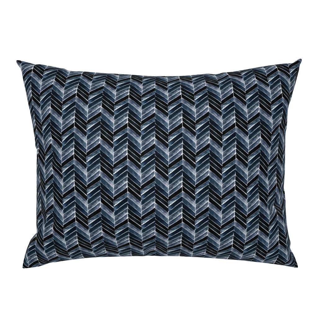 painted chevron indigo S