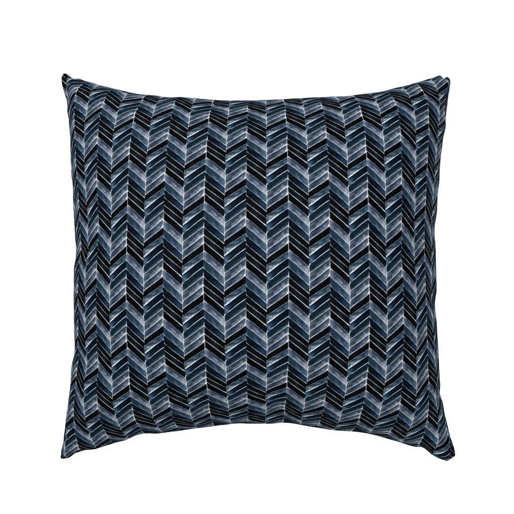 painted chevron indigo S