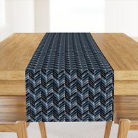 painted chevron indigo S