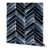 painted chevron indigo S