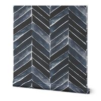 painted chevron indigo S