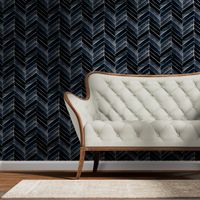 painted chevron indigo S