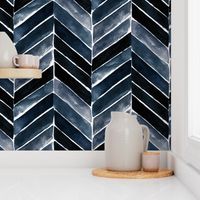 painted chevron indigo S