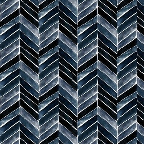 painted chevron indigo S