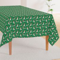 Basset Hound peppermint stick candy canes winter snowflakes dog fabric green