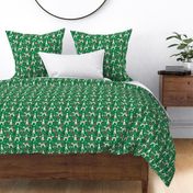 Bedlington Terrier christmas holiday presents candy canes winter snowflakes dog fabric green