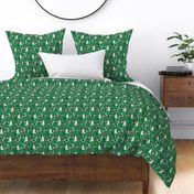 Border Collie blue merle christmas holiday presents candy canes winter snowflakes dog fabric green